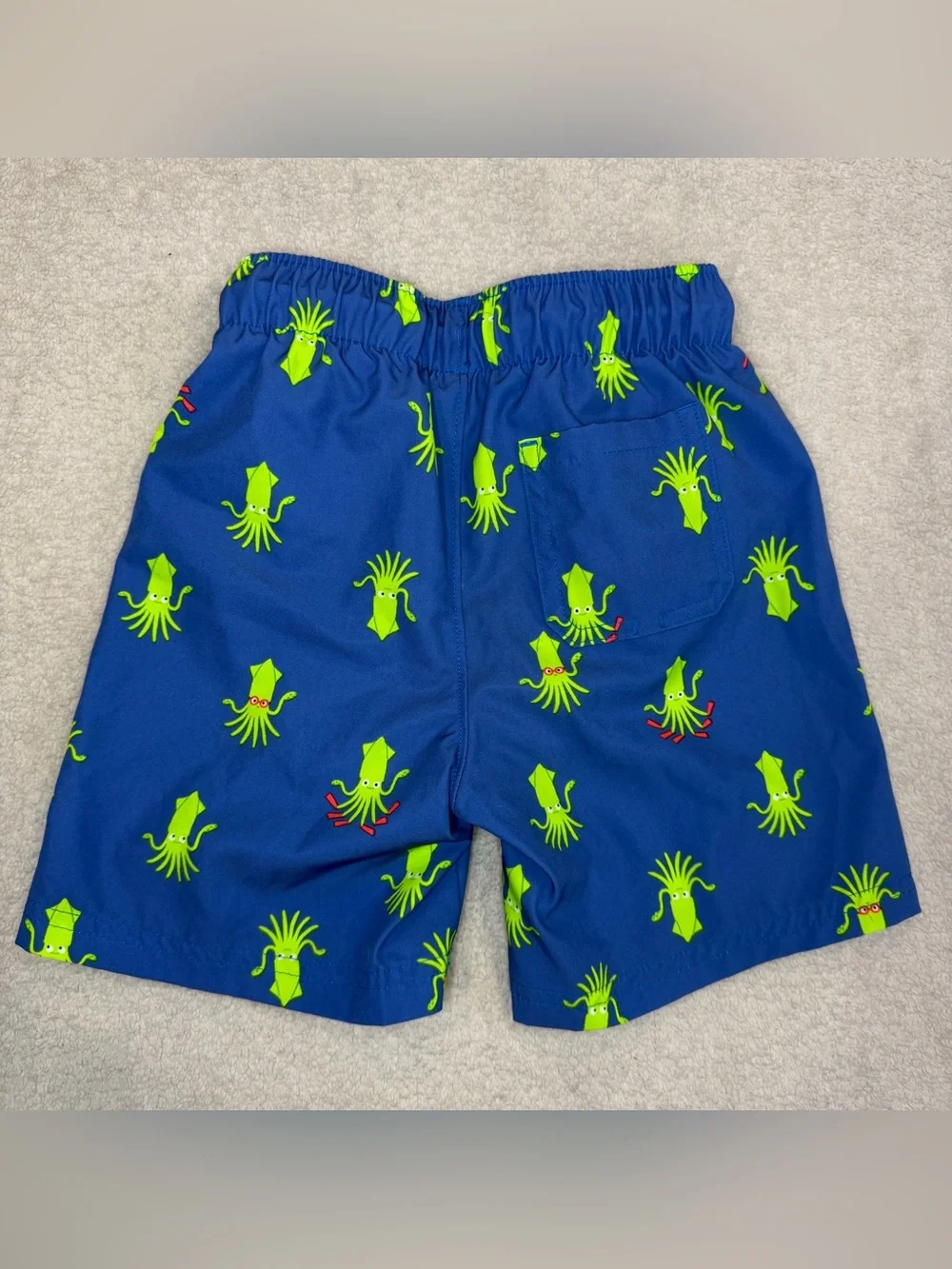 Boys 4T Toddler Swim Suit Trunks Board Shorts Squid Old Navy Neon